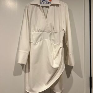 Zara Cream Long Sleeve Dress